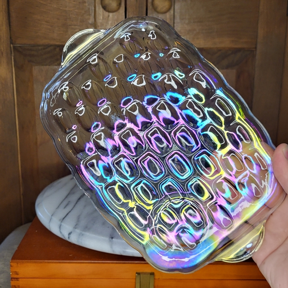 Carnival Glass Snack Tray Set - Picture 8 of 17